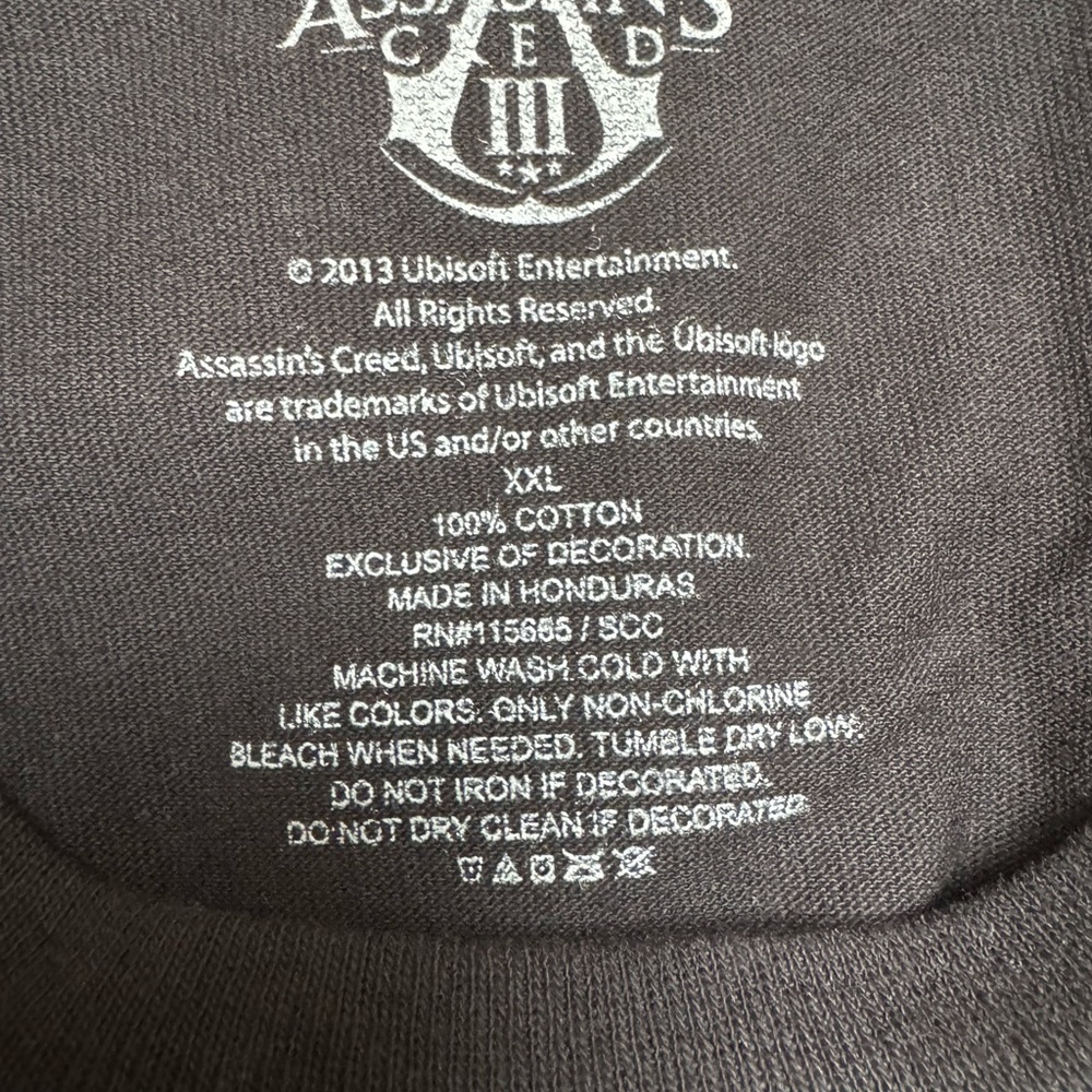 Men’s XXL Assassin’s Creed III black cotton T-shirt from Kohl’s Brand New/tags! - Picture 2 of 4